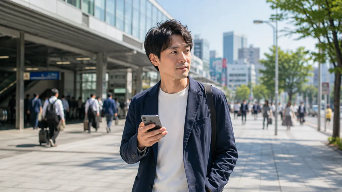 上野でEDクリニックを探す男性