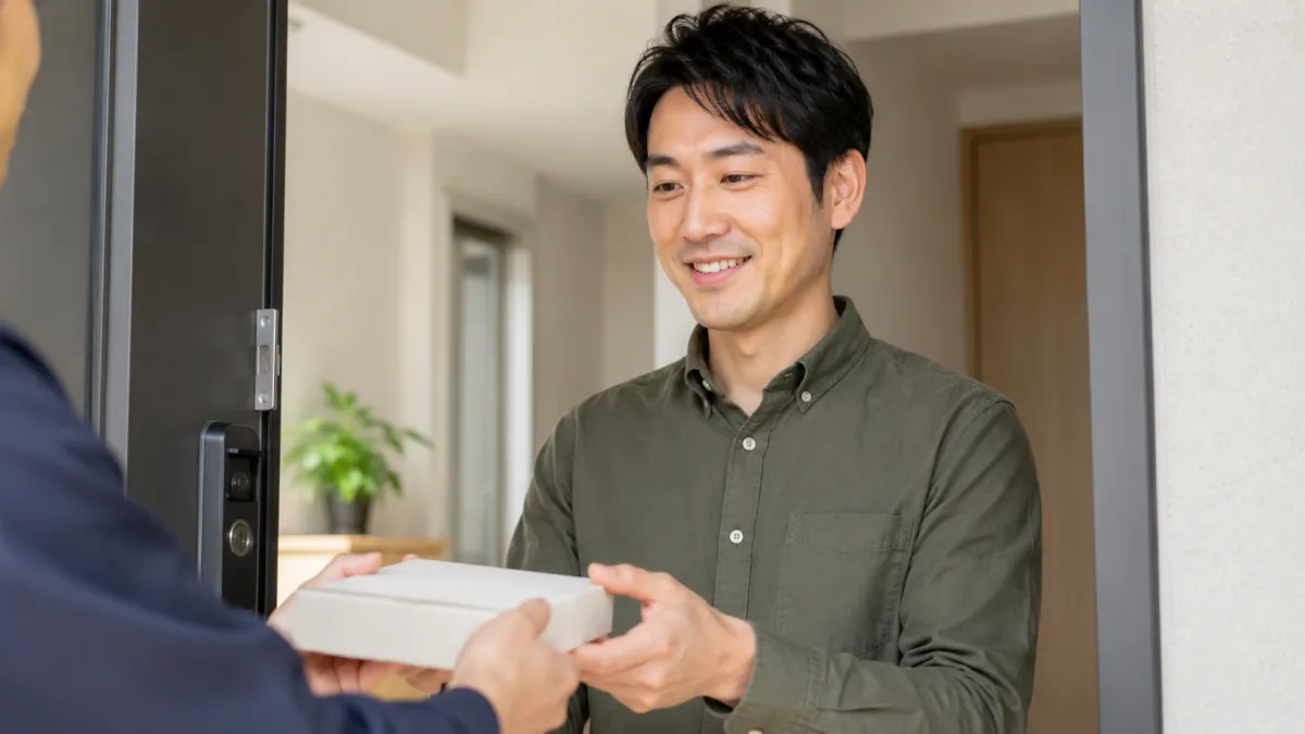 オンラインED診療で処方薬を受け取った男性
