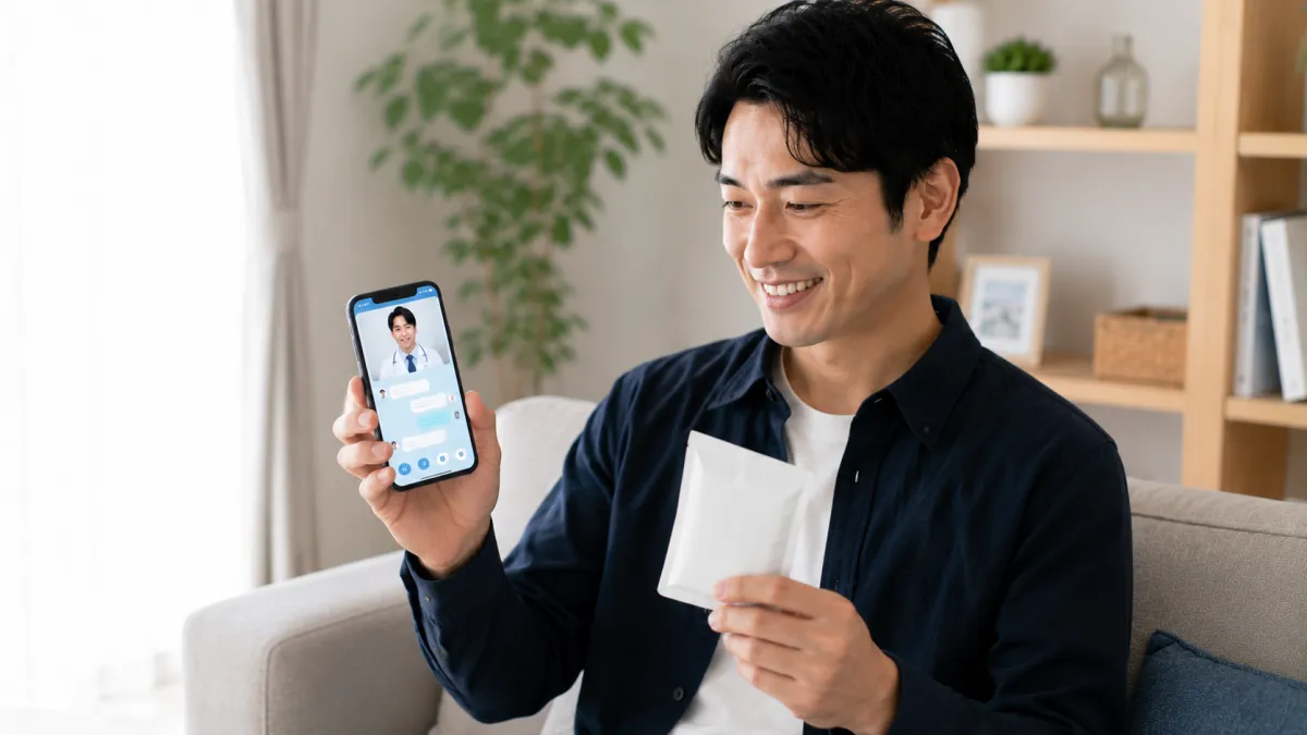 バイアグラの処方を受けて安心する男性