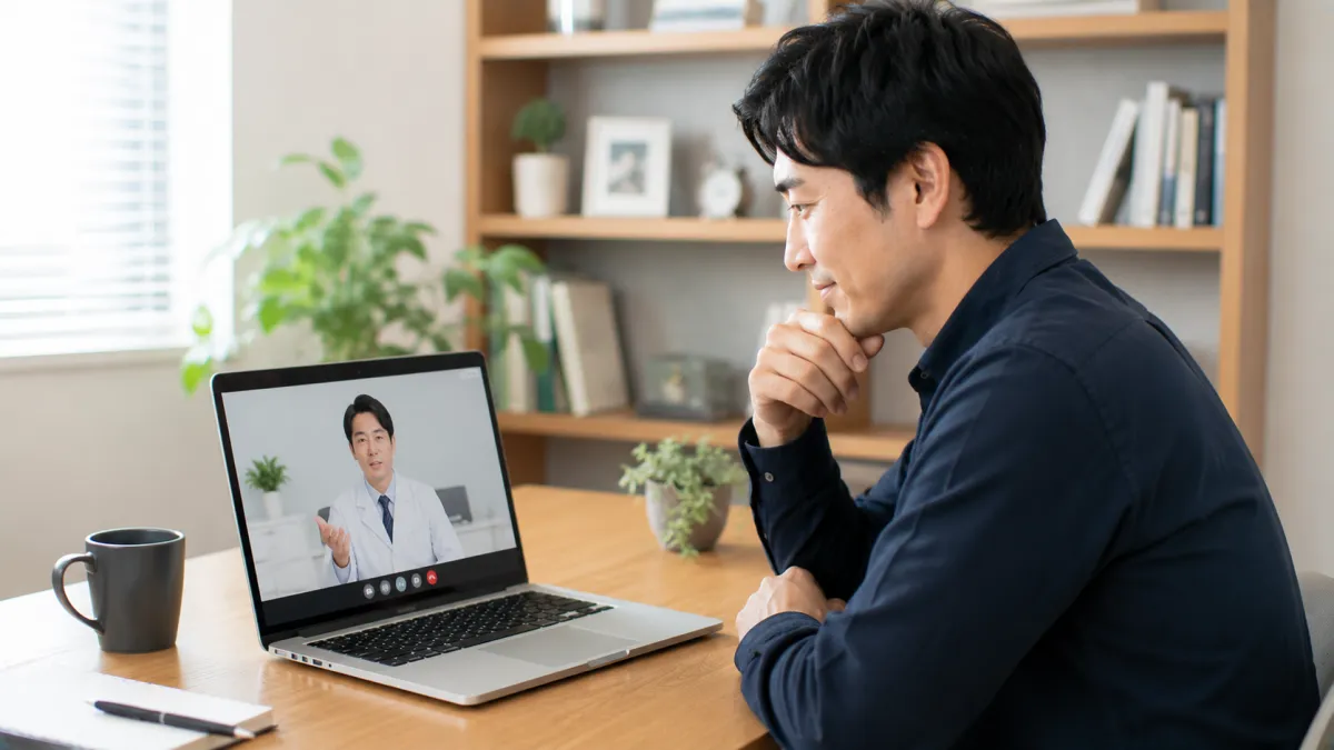 オンラインでED診療を受ける30代男性